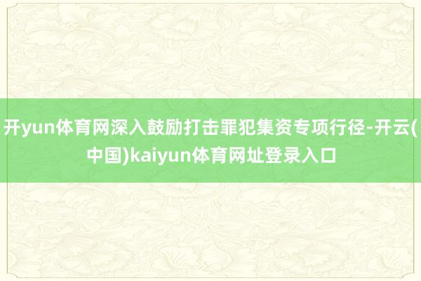 开yun体育网深入鼓励打击罪犯集资专项行径-开云(中国)kaiyun体育网址登录入口