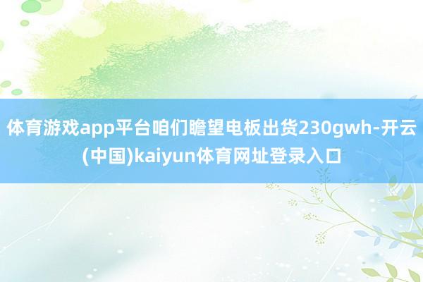 体育游戏app平台咱们瞻望电板出货230gwh-开云(中国)kaiyun体育网址登录入口