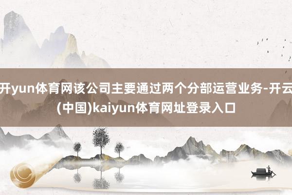 开yun体育网该公司主要通过两个分部运营业务-开云(中国)kaiyun体育网址登录入口