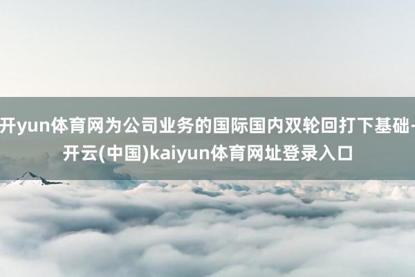 开yun体育网为公司业务的国际国内双轮回打下基础-开云(中国)kaiyun体育网址登录入口