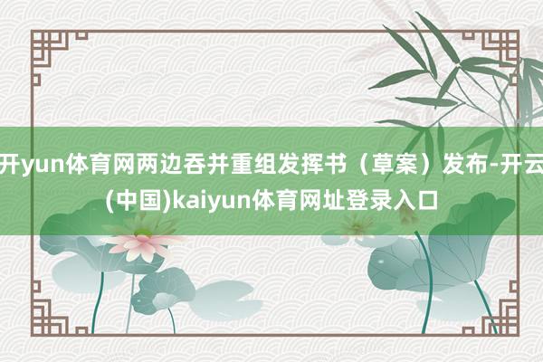 开yun体育网两边吞并重组发挥书(草案)发布-开云(中国)kaiyun体育网址登录入口