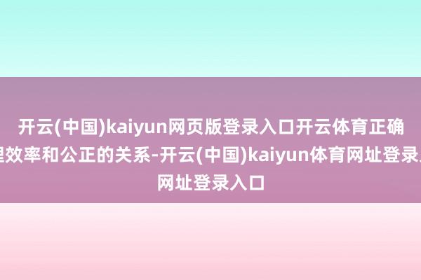 开云(中国)kaiyun网页版登录入口开云体育正确处理效率和公正的关系-开云(中国)kaiyun体育网址登录入口