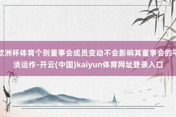 欧洲杯体育个别董事会成员变动不会影响其董事会的平淡运作-开云(中国)kaiyun体育网址登录入口
